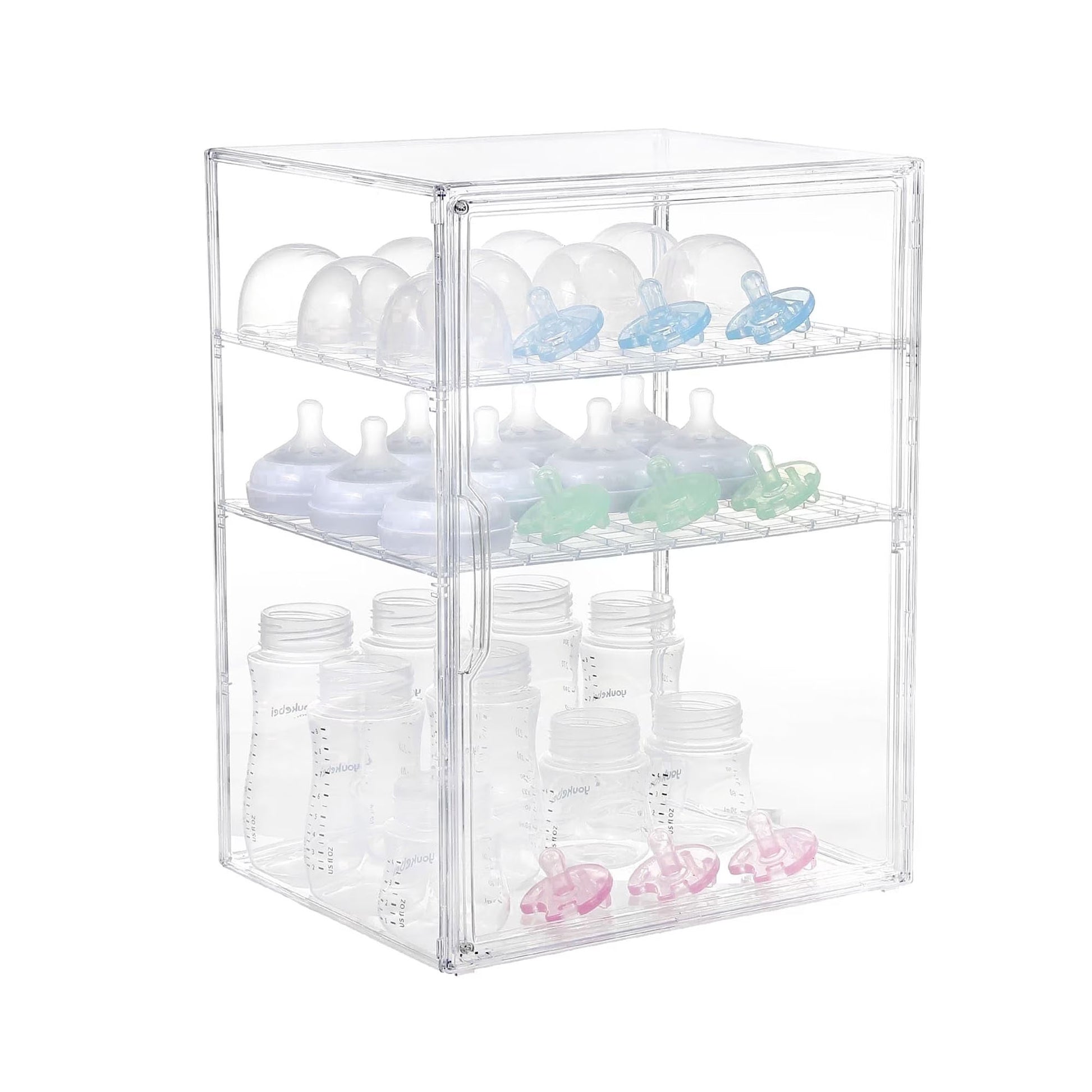 Gofinoday Clear Baby Bottle Storage Organizer for Countertop or Cabinet