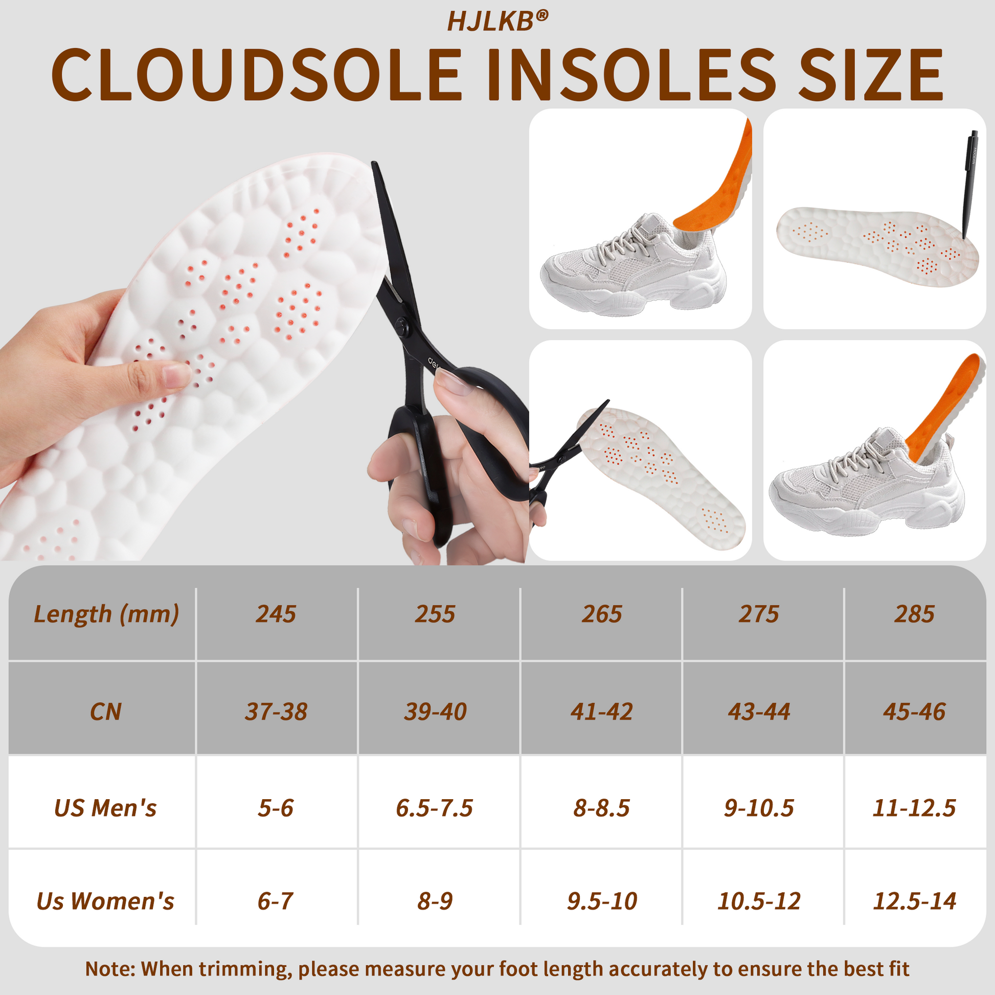 BJBXGDT 4D Cloud Insoles for Men Women