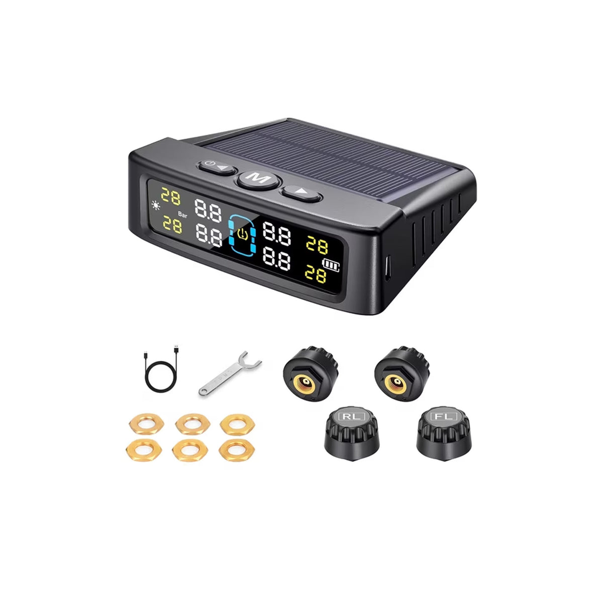SLUMLOVE TPMS RV Tire Pressure Monitoring System with 4 Sensors